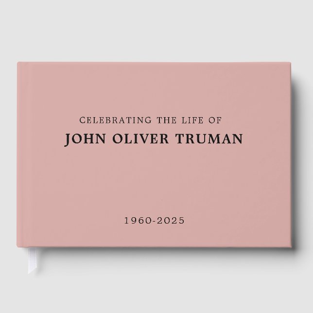 Celebrating Life of Personalised Memorial Pink Guest Book (Front)