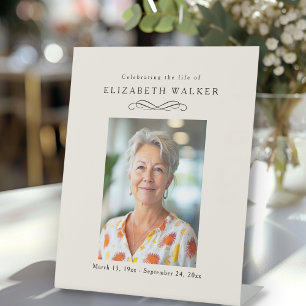 "Celebrating Life of" Photo Funeral Memorial  Pedestal Sign