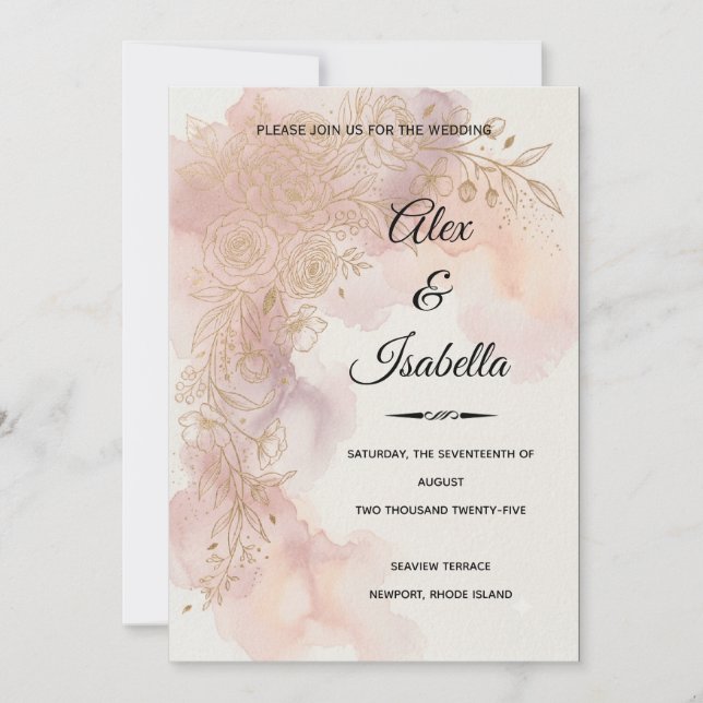 Celebrating Love — Alex & Isabella Invitation (Front)