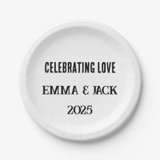 Celebrating Love Plates Custom Names & Year Weddin