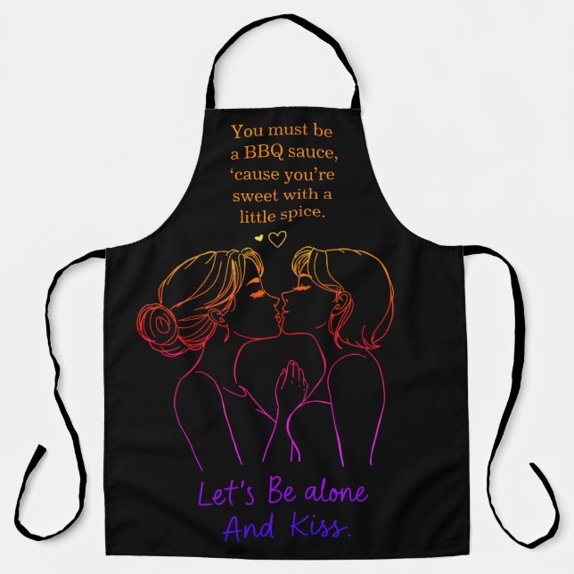 Celebrating love with playful BBQ aprons for women (Front)