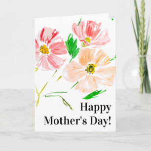 Celebrating Mother's Day Watercolor Flowers Card
