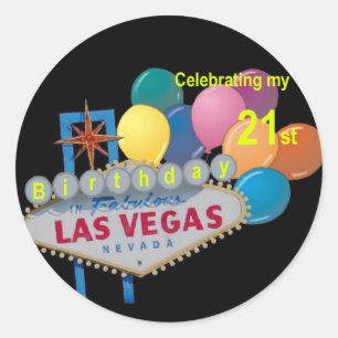 Celebrating my 21 st Birthday Las Vegas Sticker