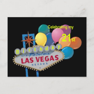 Celebrating my 21 st Las Vegas Birthday Postcard
