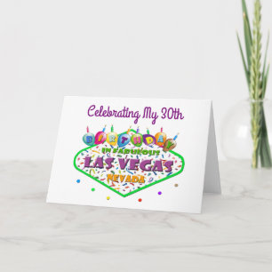 Celebrating My 30th Las Vegas Birthday Card