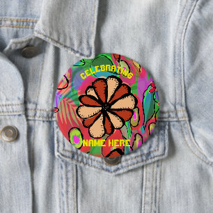 Celebrating NAME HERE Party Essentials 10 Cm Round Badge