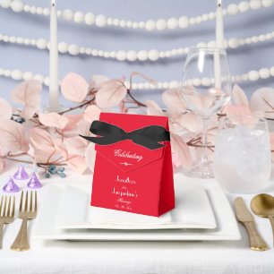Celebrating Names Engagement Party Red & White Favour Box