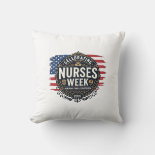 Celebrating Nurses Week 2026 Patriotic Vintage Des Cushion