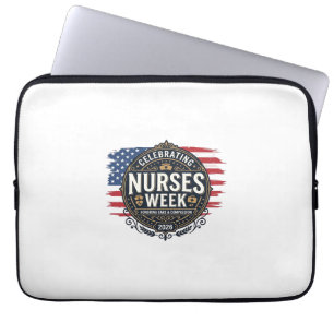 Celebrating Nurses Week 2026 Patriotic Vintage Des Laptop Sleeve