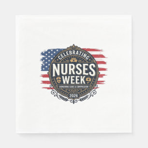 Celebrating Nurses Week 2026 Patriotic Vintage Des Napkin