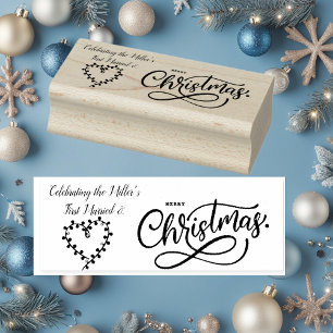 Celebrating Our First Married & Merry Christmas Rubber Stamp