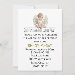 Celebrating Our Little Angel Baby Shower Invitatio Invitation