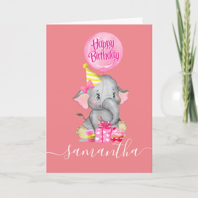 Celebrating Our Little Girl's 1st Birthday! Card (Front)