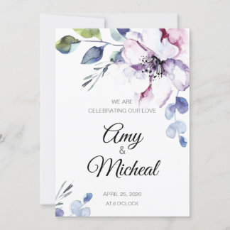 Celebrating Our Love Floral Wedding Invitation