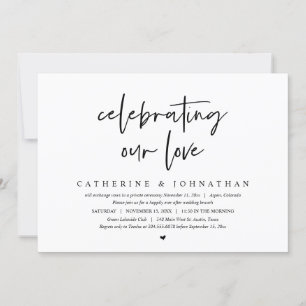 Celebrating Our Love, Wedding Elopement Brunch Invitation