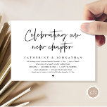 Celebrating Our New Chapter, Elopement Brunch Invitation<br><div class="desc">Announce your happily ever after in style (Celebrating Our New Chapter) with our modern contemporary classy design wedding elopement celebration invitation card. Our Happily Ever After Wedding Elopement Brunch Celebration Invitation card is ideal for couples who have decided to elope and want to host a party to celebrate their union....</div>