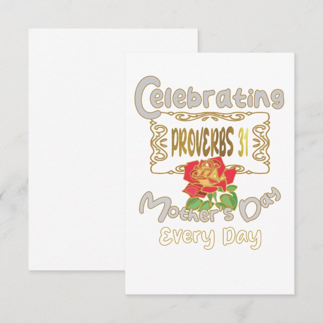 Celebrating Proverbs 31 Mother’s Day Every Day Thank You Card (Front/Back)