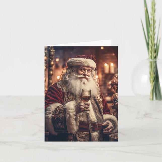 Celebrating Santa Christmas Card (Front)