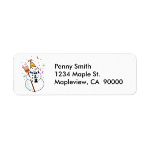 Celebrating Snowman Address Labels