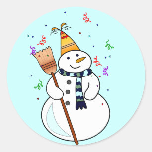 Celebrating Snowman Sticker
