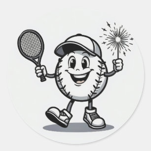 Celebrating Sports with a Twist: The Fun Baseball Classic Round Sticker