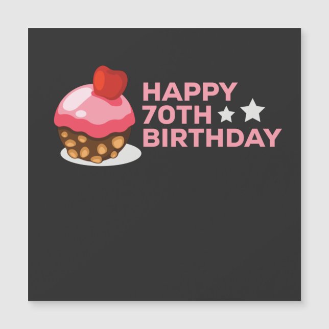 celebrating the 70th birthday design with cake (Front)