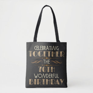 celebrating the 70th birthday tote bag