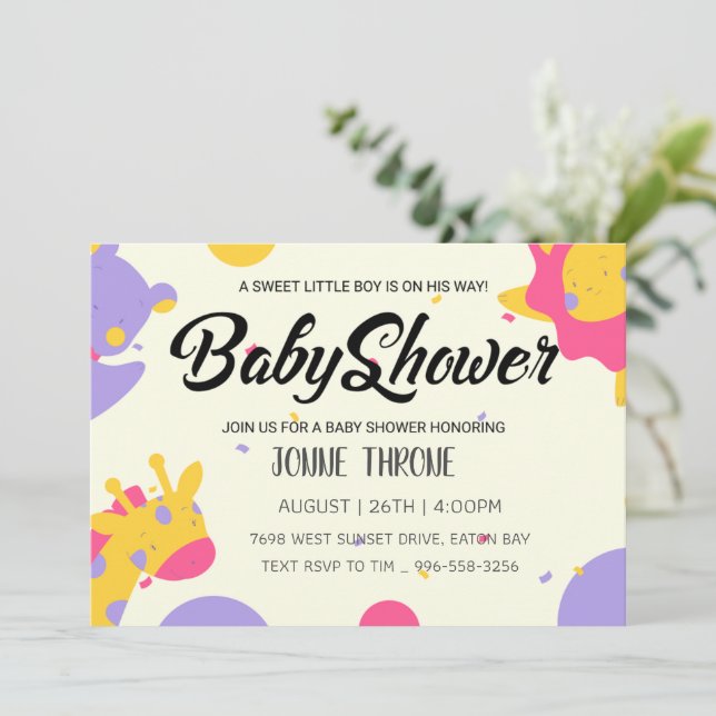 Celebrating the Arrival of Your Little Miracle! Invitation (Standing Front)