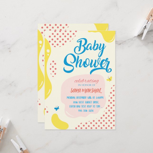 Celebrating the Arrival of Your Little Miracle! Invitation (Front/Back In Situ)