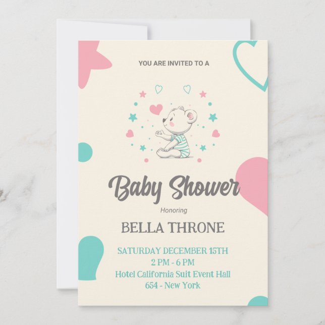 Celebrating the Arrival of Your Little Miracle! Invitation (Front)