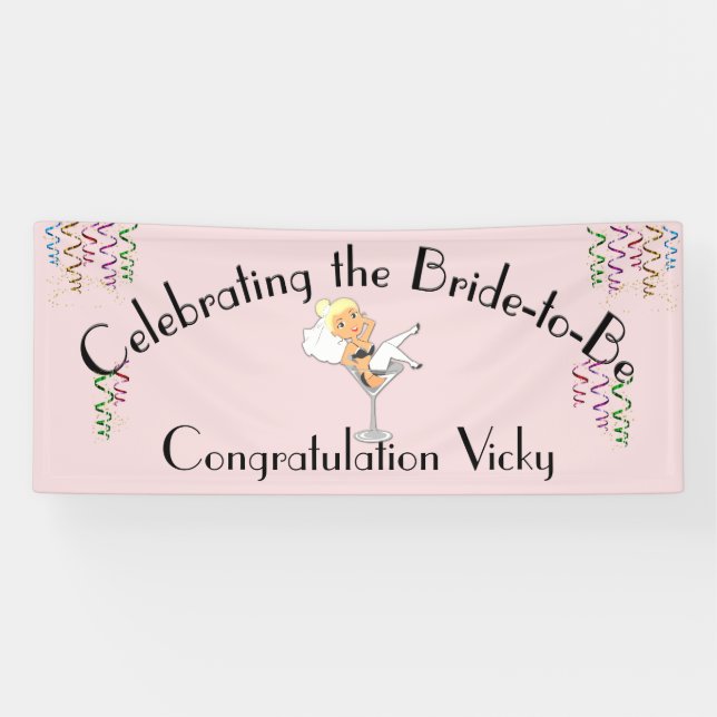 Celebrating the Bride to Be Shower / Party Blonde Banner (Horizontal)