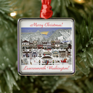 Celebrating the Holidays in Leavenworth Metal Tree Decoration