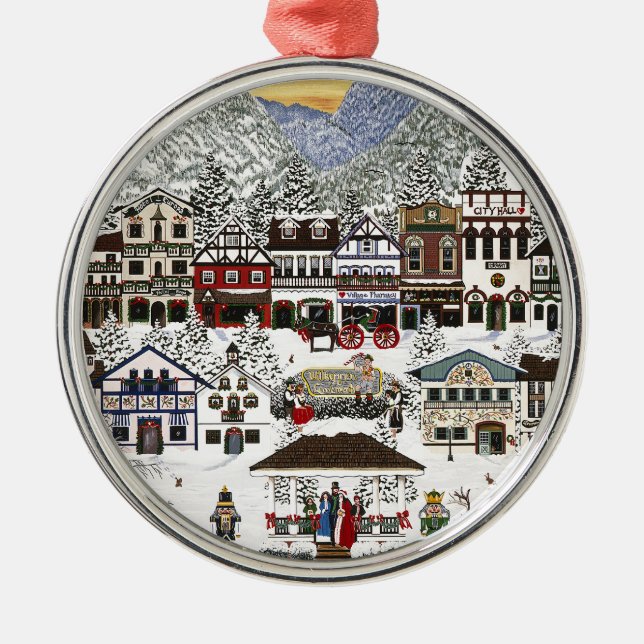 Celebrating the Holidays in Leavenworth Metal Tree Decoration (Front)