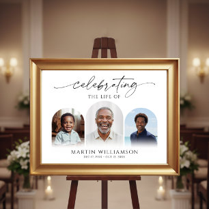 Celebrating the Life 3 Photos Memorial Poster