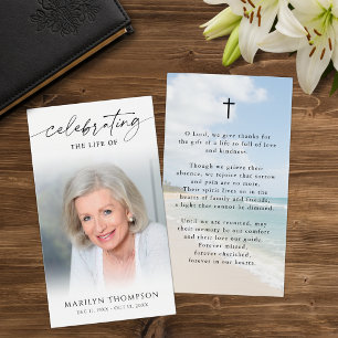 Celebrating the Life Beach Photo Memorial Cards