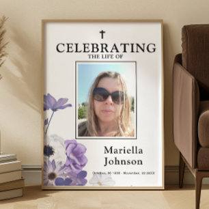 Celebrating the life Floral Funeral Poster