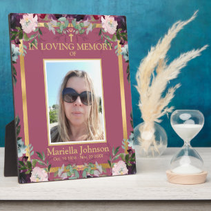 Celebrating the life Floral Funeral  Poster Plaque