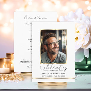 Celebrating the life Gold Order of Service Program Programme