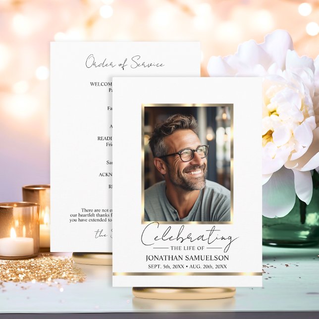 Celebrating the life Gold Order of Service Program Programme (Celebrating the life Gold Order of Service Program)