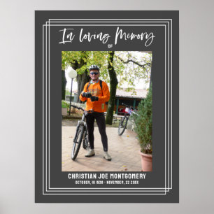 Celebrating the life Grey Photo Funeral Poster
