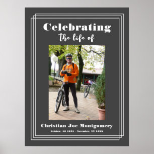 Celebrating the life Grey Photo Funeral Poster