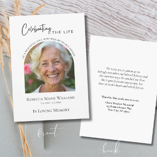 Celebrating The Life Modern Arch Photo Invitation