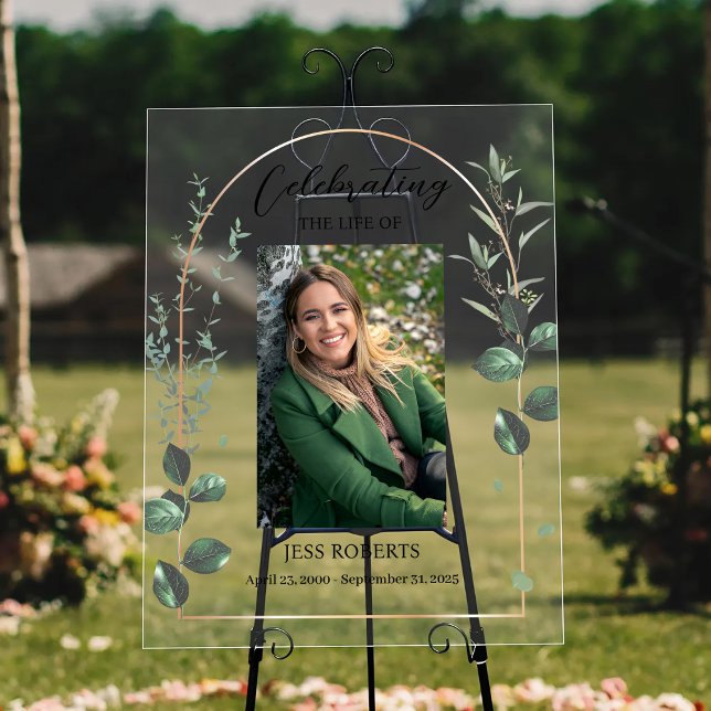 Celebrating The Life Of Funeral In Loving Memory Acrylic Sign (Creator Uploaded)
