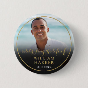 Celebrating The Life Of Funeral Photo 6 Cm Round Badge