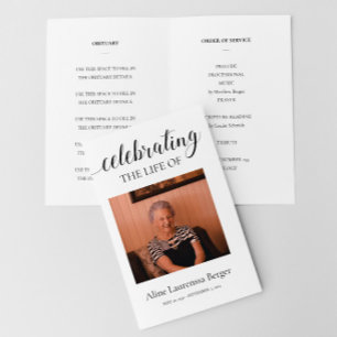 Celebrating The Life Of Funeral Program With Photo