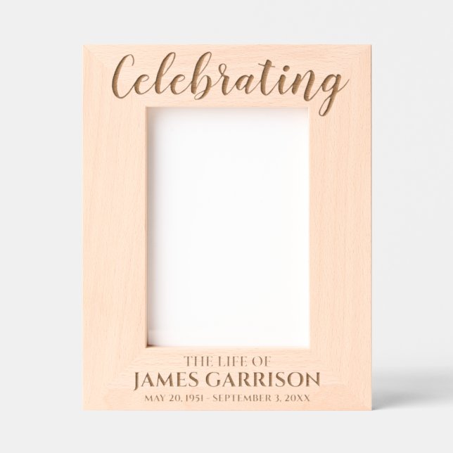 Celebrating The Life Of Memorial Keepsake Photo Etched Frames (Front)
