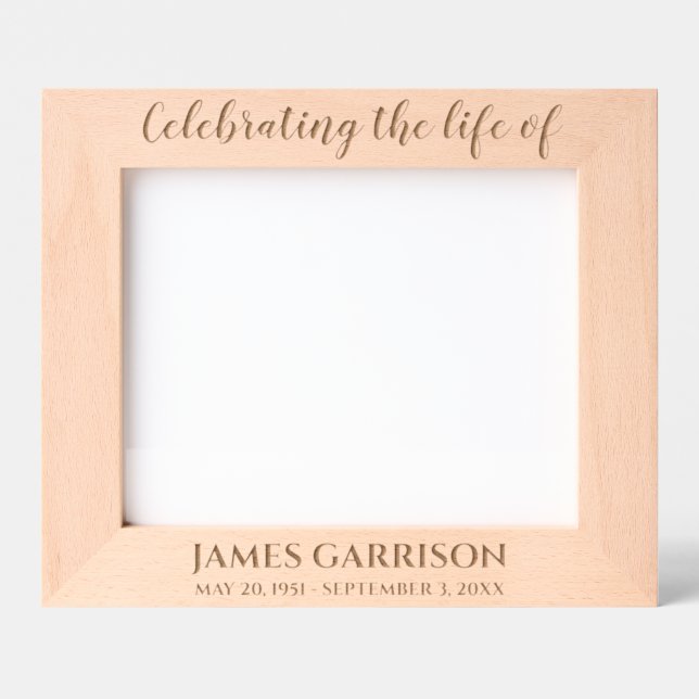Celebrating The Life Of Memorial Photo Etched Frames (Front)