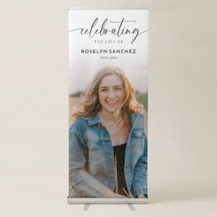 Celebrating the Life of Name Photo Memorial Retractable Banner