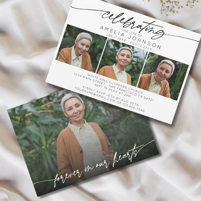 Celebrating the Life of Photo Collage Funeral Invitation (Creator Uploaded)