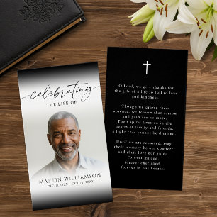 Celebrating the Life of Photo Elegant Prayer Card